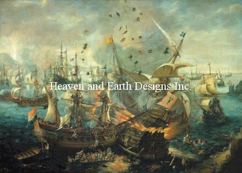 Explosion Of The Spanish Flagship - Click Image to Close